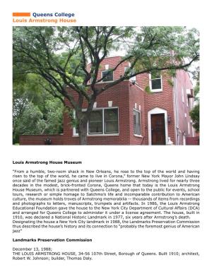 Queens College Louis Armstrong House