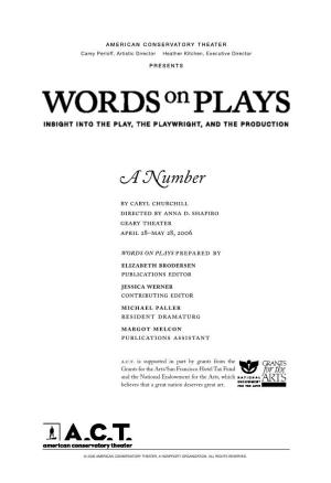A-Number-Words-On-Plays-2006.Pdf