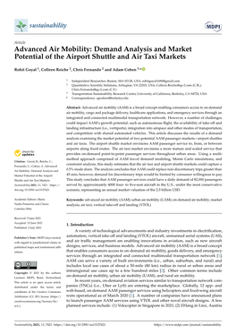 Advanced Air Mobility: Demand Analysis and Market Potential of the Airport Shuttle and Air Taxi Markets