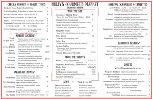 Holly's Gourmet's Market Menu 3.9.19