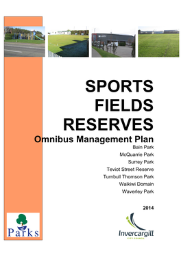 Sports Fields Reserves Omnibus Plan