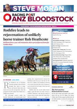 Rothfire Leads to Rejuvenation of Unlikely Horse Trainer Rob Heathcote | 2 | Wednesday, September 23, 2020