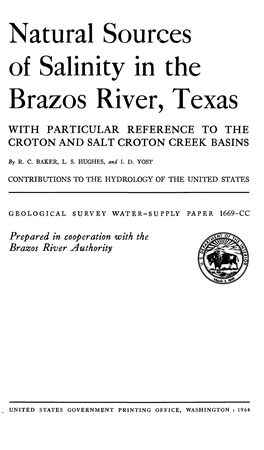 Natural Sources of Salinity in the Brazos River, Texas with PARTICULAR REFERENCE to the CROTON and SALT CROTON CREEK BASINS