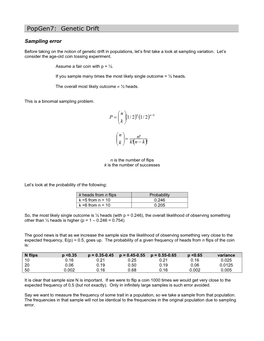 Popgen7: Genetic Drift