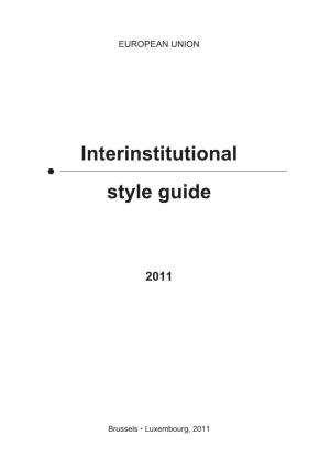 Interinstitutional Style Guide Website in 2011