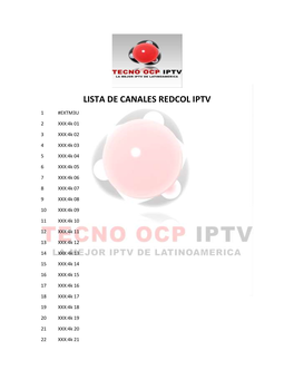 Lista De Canales Redcol Iptv