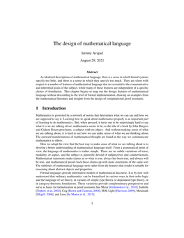 The Design of Mathematical Language