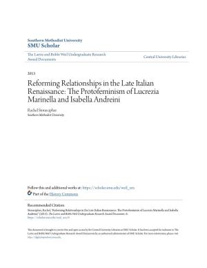 Reforming Relationships in the Late Italian Renaissance: The