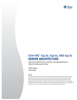 Sun Fire X4170, X4270, and X4275 Server Architectures