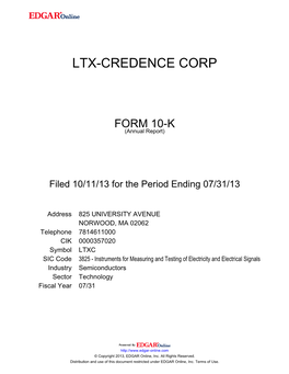 Ltx-Credence Corp