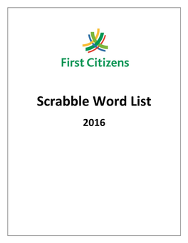 Scrabble Word List 2016