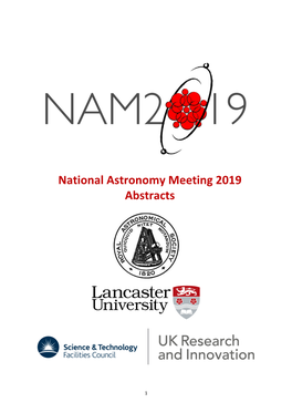 National Astronomy Meeting 2019 Abstracts