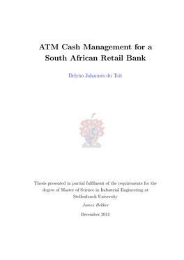 ATM Cash Management for a South African Retail Bank