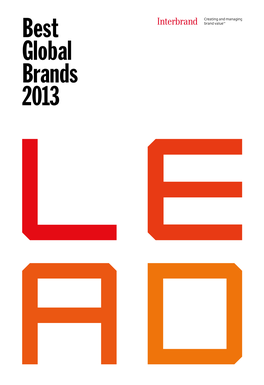 Best Global Brands 2013 Table of Contents