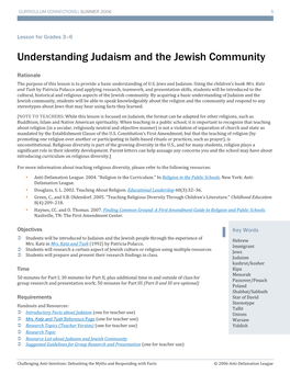 Understanding Judaism and the Jewish Community