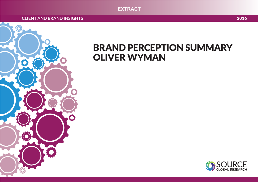 Oliver Wyman Brand Perceptions 2016