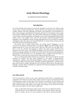 Early Ilkorin Phonology