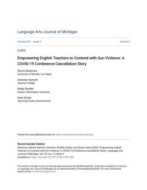 Empowering English Teachers to Contend with Gun Violence: a COVID-19 Conference Cancellation Story