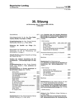 35. Sitzung Am Donnerstag, Dem 17