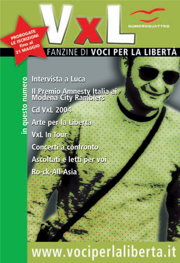 In Questo Numero Intervista a Luca Il Premio Amnesty Italia Ai Modena
