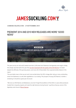 Piedmont 2014 and 2015 New Releases Are More “Good News”