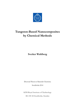 Tungsten-Based Nanocomposites by Chemical Methods