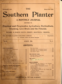 Southern Planter a MONTHLY JOURNAL