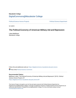 The Political Economy of American Military Aid and Repression