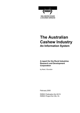 The Australian Cashew Industry an Information System