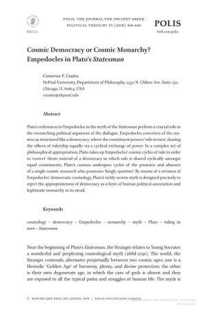 Empedocles in Plato's Statesman