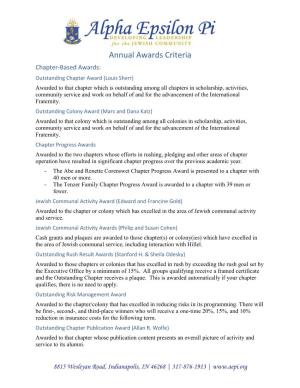 Annual Awards Criteria