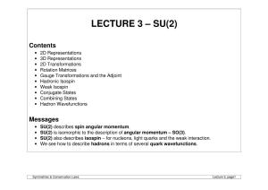 Lecture 3 – Su(2)