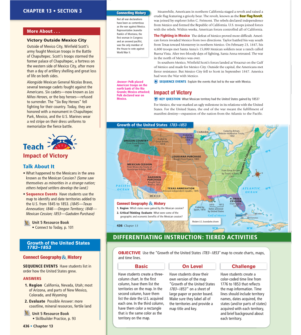 DIFFERENTIATING INSTRUCTION: TIERED ACTIVITIES Impact of Victory