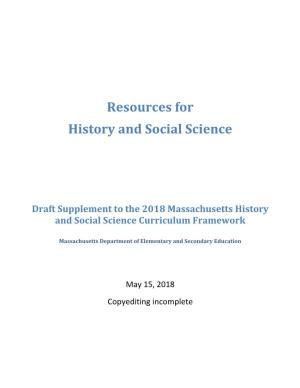 Supplement to the History and Social Science Curriculum Framework