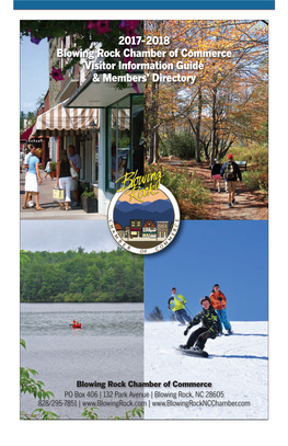 2017-2018 Blowing Rock Chamber of Commerce Visitor Information Guide & Members’ Directory
