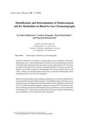 Identification and Determination of Flunitrazepam and Its Metabolites in Blood by Gas Chromatography