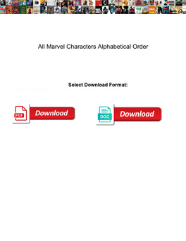 Marvel Characters Alphabetical Order