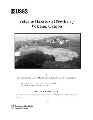 Volcano Hazards at Newberry Volcano, Oregon