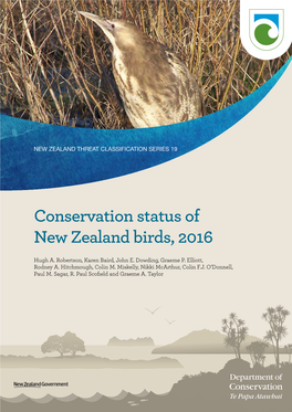 Conservation Status of New Zealand Birds, 2016