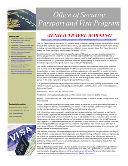 Office of Security Passport and Visa Program