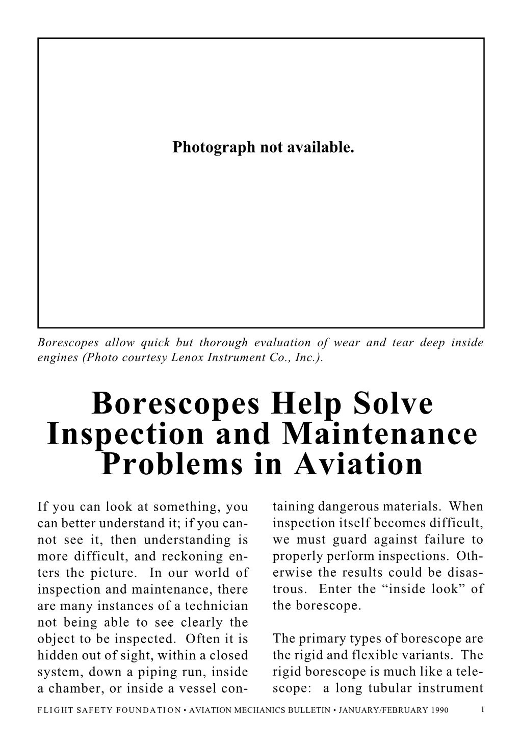 Borescopes Help Solve Inspection and Maintenance Problems in Aviation