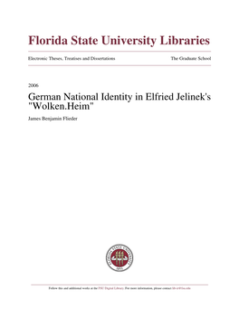 German National Identity in Elfriede Jelinek's "Wolken.Heim."