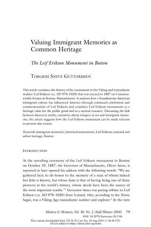 Valuing Immigrant Memories As Common Heritage