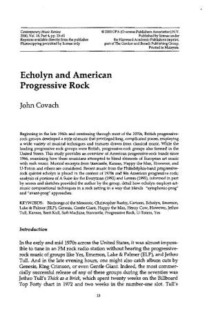 Echolyn and American Progressive Rock