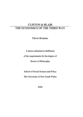 Clinton & Blair the Economics of the Third