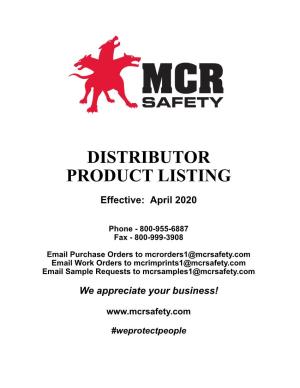 Distributor Product Listing