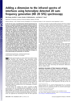 Frequency Generation (HD 2D SFG) Spectroscopy