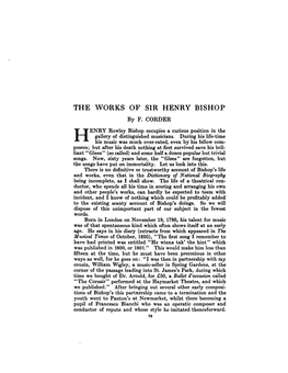 THE WORKS of SIR HENRY BISHOP by F