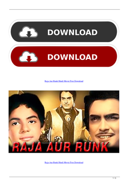 Raja Aur Runk Hindi Movie Free Download