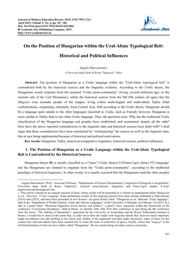 On the Position of Hungarian Within the Ural-Altaic Typological Belt